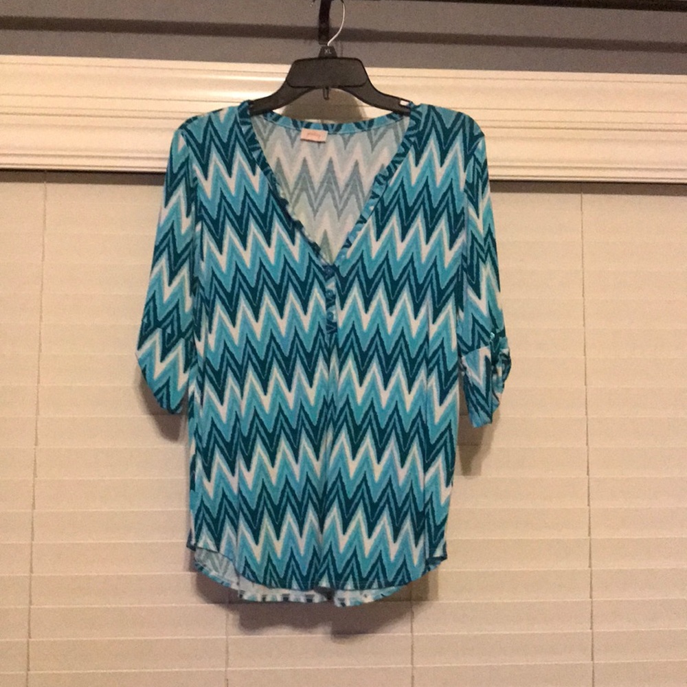 Turquoise patterned tunic